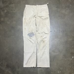 Vintage 50s Beige Canvas Cotton Workwear Chinos 30x30
